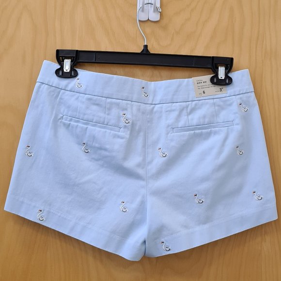 J.Crew NWT Swan Embroidered Chino Shorts size 6 - Picture 4 of 7